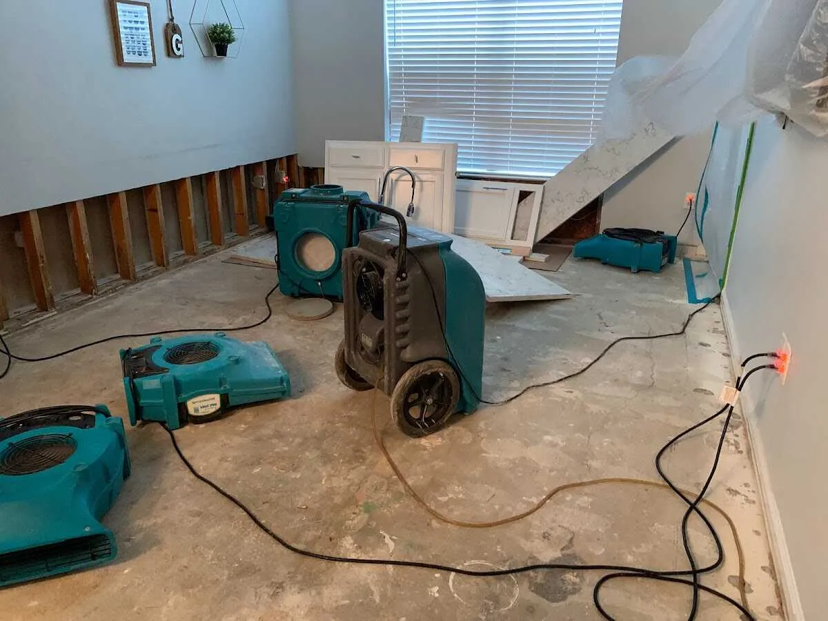 Dehumidifier in flood-cut room for Water Extraction & Removal in Bethel